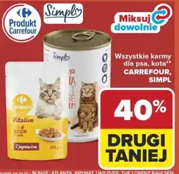 Carrefour Market Wszystkie karmy dla psa, kota** CARREFOUR, SIMPL oferta