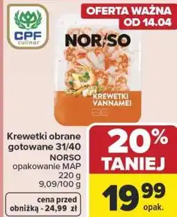 Carrefour Market Krewetki obrane gotowane 31/40 NORSO oferta