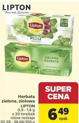Carrefour Market Herbata zielona, ziołowa LIPTON 0,9-1,6 g x 20 torebek oferta