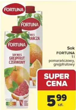Carrefour Market Sok FORTUNA 1 l pomarańczowy, grejpfrutowy oferta