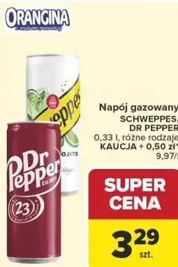 Carrefour Market Napój gazowany SCHWEPPES, DR PEPPER 0,33 l, różne rodzaje oferta