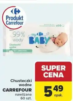 Carrefour Market Chusteczki wodne CARREFOUR nawilżane 60 szt oferta