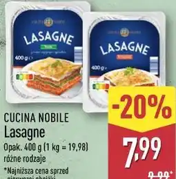 ALDI CUCINA NOBILE Lasagne Opak. 400 g (1 kg = 19,98) różne rodzaje oferta