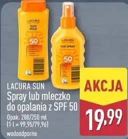 ALDI Spray lub mleczko do opalania z SPF 50 LACURA SUN oferta
