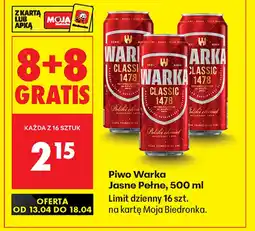 Biedronka Piwo Warka oferta