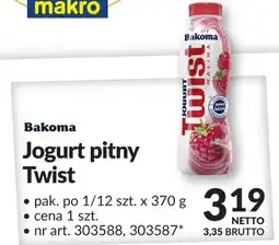 Makro Jogurt pitny Twist Bakoma oferta