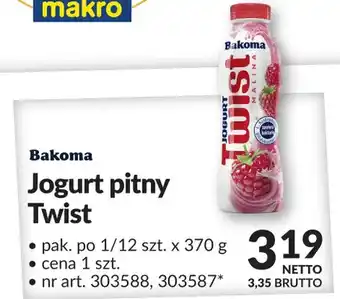 Makro Jogurt pitny Twist Bakoma oferta