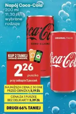 Delikatesy Centrum Napój Coca-Cola oferta