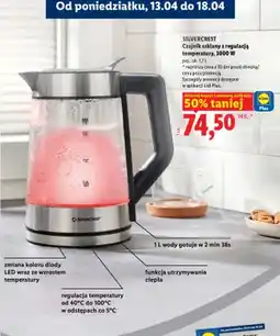 Lidl Czajnik szklany z regulacją temperatury 3000 W oferta