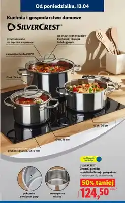 Lidl Zestaw 3 garnków ze stali szlachetnej z pokrywkami oferta