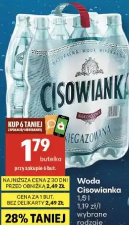 Delikatesy Centrum Woda Cisowianka 1,5 l wybrane rodzaje oferta
