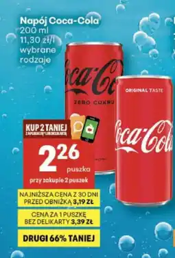 Delikatesy Centrum Napój Coca-Cola 200 ml wybrane rodzaje oferta