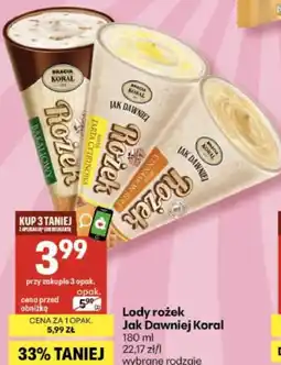 Delikatesy Centrum Lody rożek Jak Dawniej Koral oferta