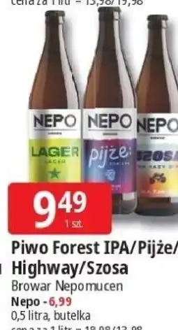 E.Leclerc Piwo Forest IPA/Pijże/ Highway/Szosa Browar Nepomucen Nepo - 6,99 0,5 litra, butelka oferta