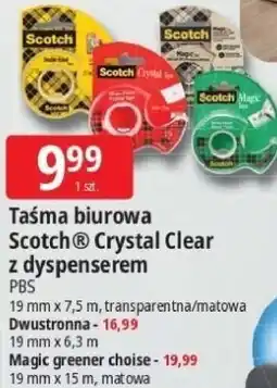 E.Leclerc Taśma biurowa Scotch Crystal Clear z dyspenserem oferta