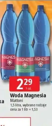 E.Leclerc Woda Magnesia Mattoni 1,5 litra, wybrane rodzaje oferta