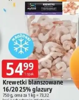 E.Leclerc Krewetki blanszowane 16/20 25% glazury oferta