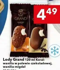 Lewiatan Lody Grand 120 ml Koral: wanilia w polewie czekoladowej, wanilia-migdał oferta