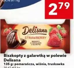 Lewiatan Biszkopty z galaretką w polewie Delisana 135 g: pomarańcza, wiśnia, truskawka oferta