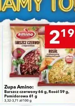 Lewiatan Zupa Amino: Barszcz czerwony 66 g, Rosół 59 g, Pomidorowa 61 g oferta