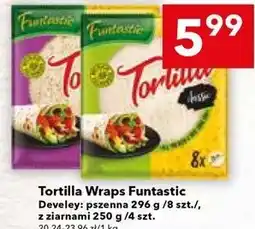 Lewiatan Tortilla Wraps Funtastic Develey: pszenna 296 g /8 szt./, z ziarnami 250 g /4 szt oferta