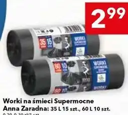 Lewiatan Worki na śmieci Supermocne Anna Zaradna: 35 L 15 szt., 60 L 10 szt oferta