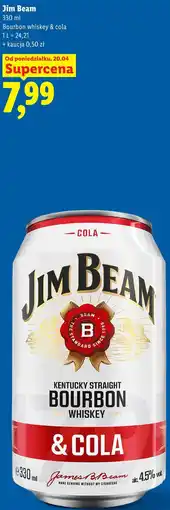 Lidl Jim Beam Bourbon whiskey & cola oferta