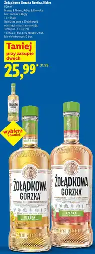 Lidl Żołądkowa Gorzka Rześka, likier oferta