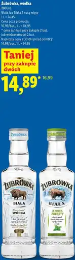 Lidl Żubrówka, wódka 200 ml Biała lub Biała Z nutą mięty oferta