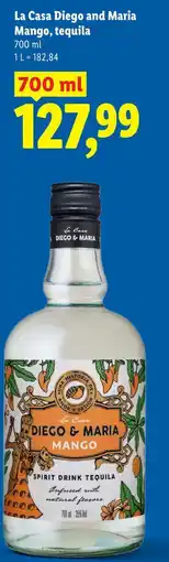 Lidl La Casa Diego and Maria Mango, tequila oferta