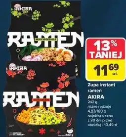 Carrefour Zupa instant ramen AKIRA 242 g różne rodzaje oferta