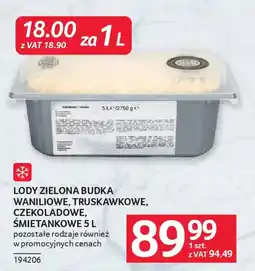 Selgros Lody zielona budka waniliowe, truskawkowe, czekoladowe, śmietankowe oferta