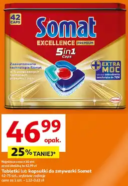 Auchan Tabletki lub kapsułki do zmywarki Somat oferta