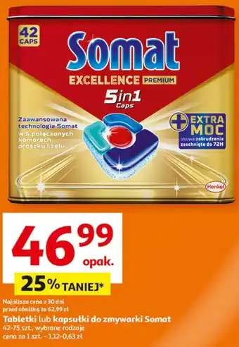 Auchan Tabletki lub kapsułki do zmywarki Somat oferta