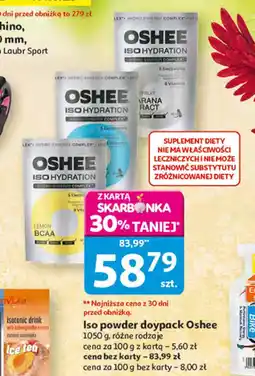 Auchan Iso powder doypack Oshee 1050 g, różne rodzaje oferta