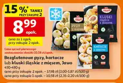 Auchan Bezglutenowe pyzy, kartacze lub kluski śląskie z mięsem, Jawo oferta