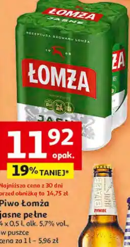 Auchan Piwo Łomża jasne pełne oferta