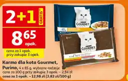 Auchan Karma dla kota Gourmet, Purina, 4 x 85 g, wybrane rodzaje oferta