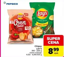 Carrefour Chipsy LAY'S 180 - 200 g różne rodzaje oferta