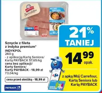 Carrefour Sznycle z fileta z indyka premium INDYKPOL oferta