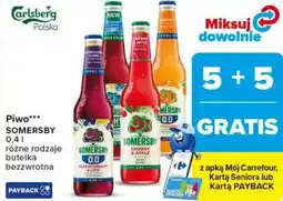 Carrefour Piwo SOMERSBY 0,4 l różne rodzaje butelka bezzwrotna oferta