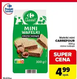 Globi Mini wafelki orzechowe Carrefour Classic oferta