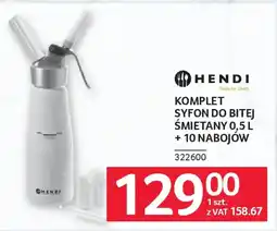 Selgros Komplet syfon do bitej śmietany 0,5 l +10 nabojów oferta