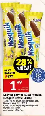 Twój Market Lody na patyki kakao-wanilia Nesquik Nestlé oferta