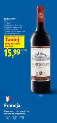 Lidl Wino czerwone Bordeaux AOP oferta