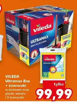 Kaufland Ultramax Box + ściereczki w zestawie mop płaski, wiadro i 3 ściereczki oferta