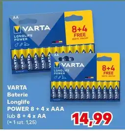 Kaufland Baterie Longlife POWER 8 + 4 x AAA lub 8 + 4 x AA oferta
