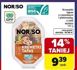 Carrefour Krewetki tapas z czosnkiem i pietruszką, z chili oferta