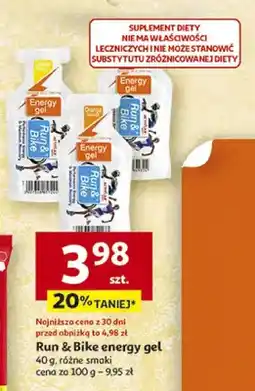 Auchan Run & bike energy gel 40 g, różne smaki oferta