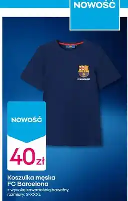 Pepco Koszulka męska FC Barcelona z wysoką zawartością bawełny oferta